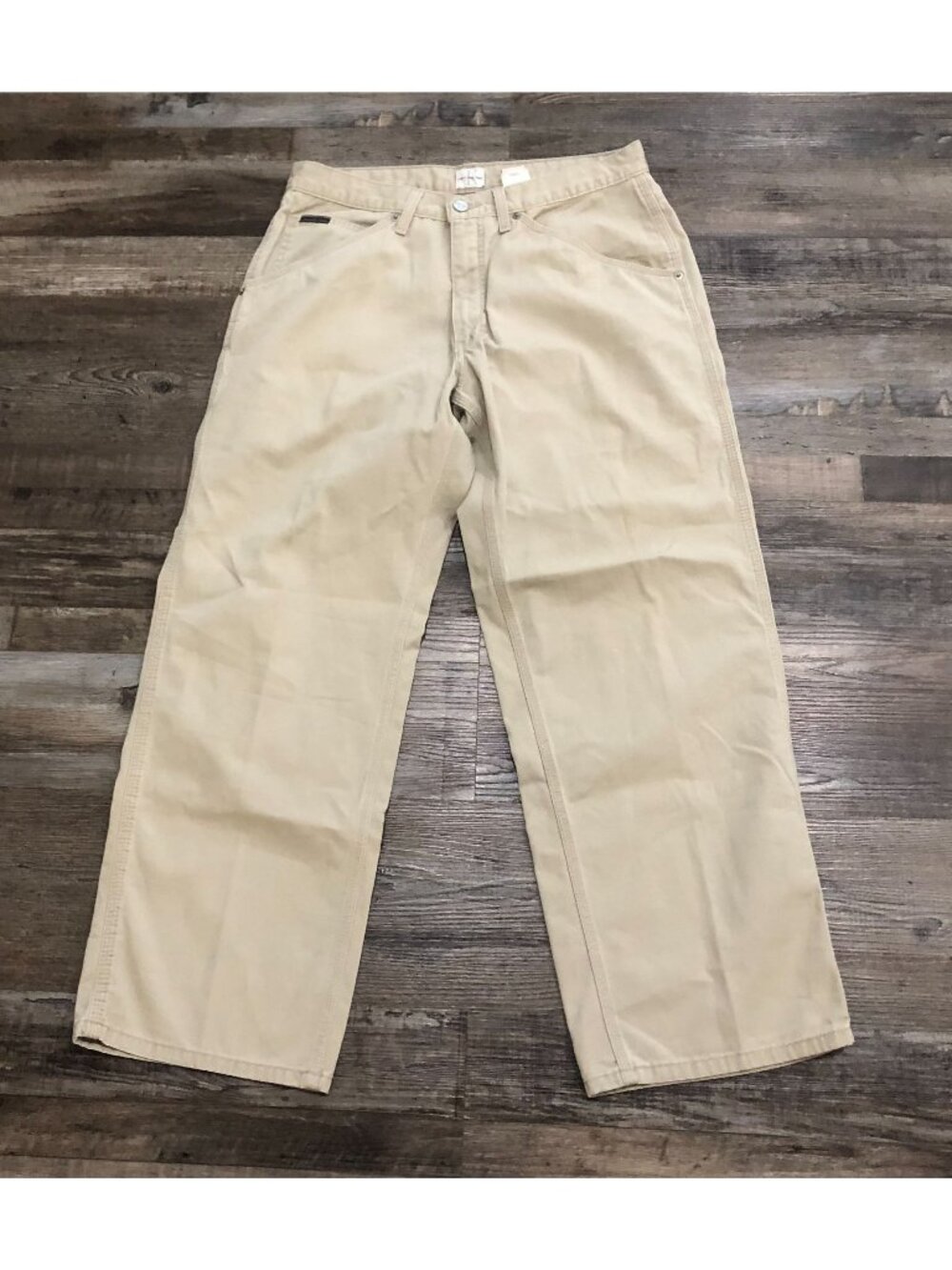 Calvin Klein Mens 32x29 Beige Flat Front Casual Carpenter Utility Pants